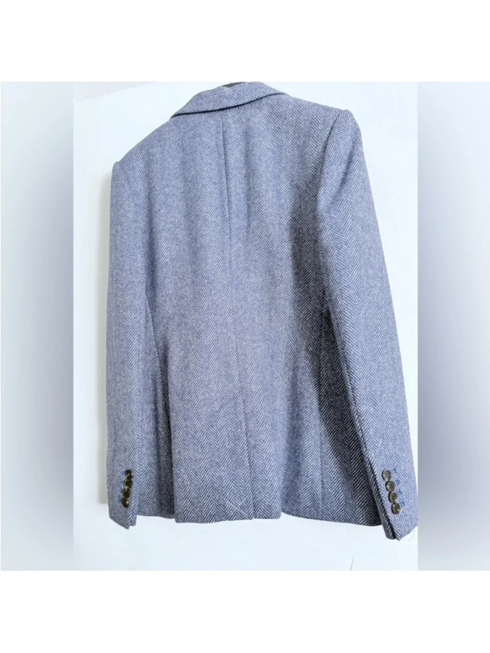 NWT Boden Elizabeth British Tweed Blazer in Blue/Ivory Herringbone, US 10R - Picture 8 of 13